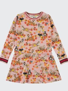Molo Conny Deer Floral Dress 122/128 7–8Y EUC Fall Print